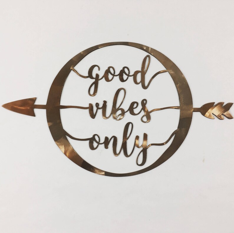 Good Vibes Only Metal Arrow Wall Art Sign Etsy