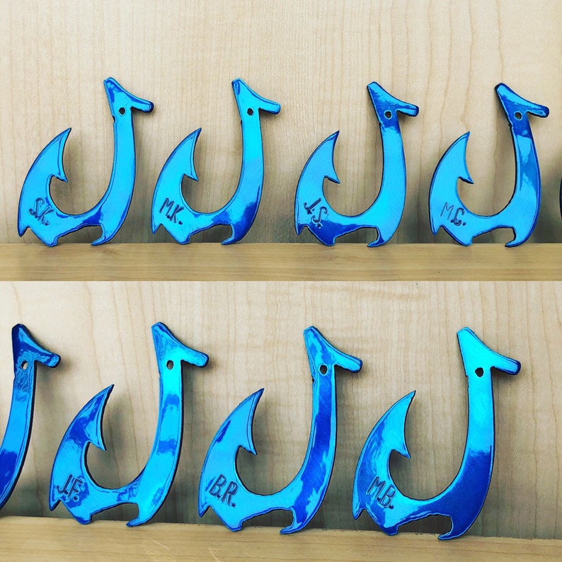 Fish Hook Bottle Opener With Powder Coat Personalized Option Etsy