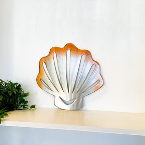 Sea Shell Metal Wall Art with Powder Coat Beach Theme Decor Tropical Wall Decor Outdoor Decoration Spring Home Decor image 4