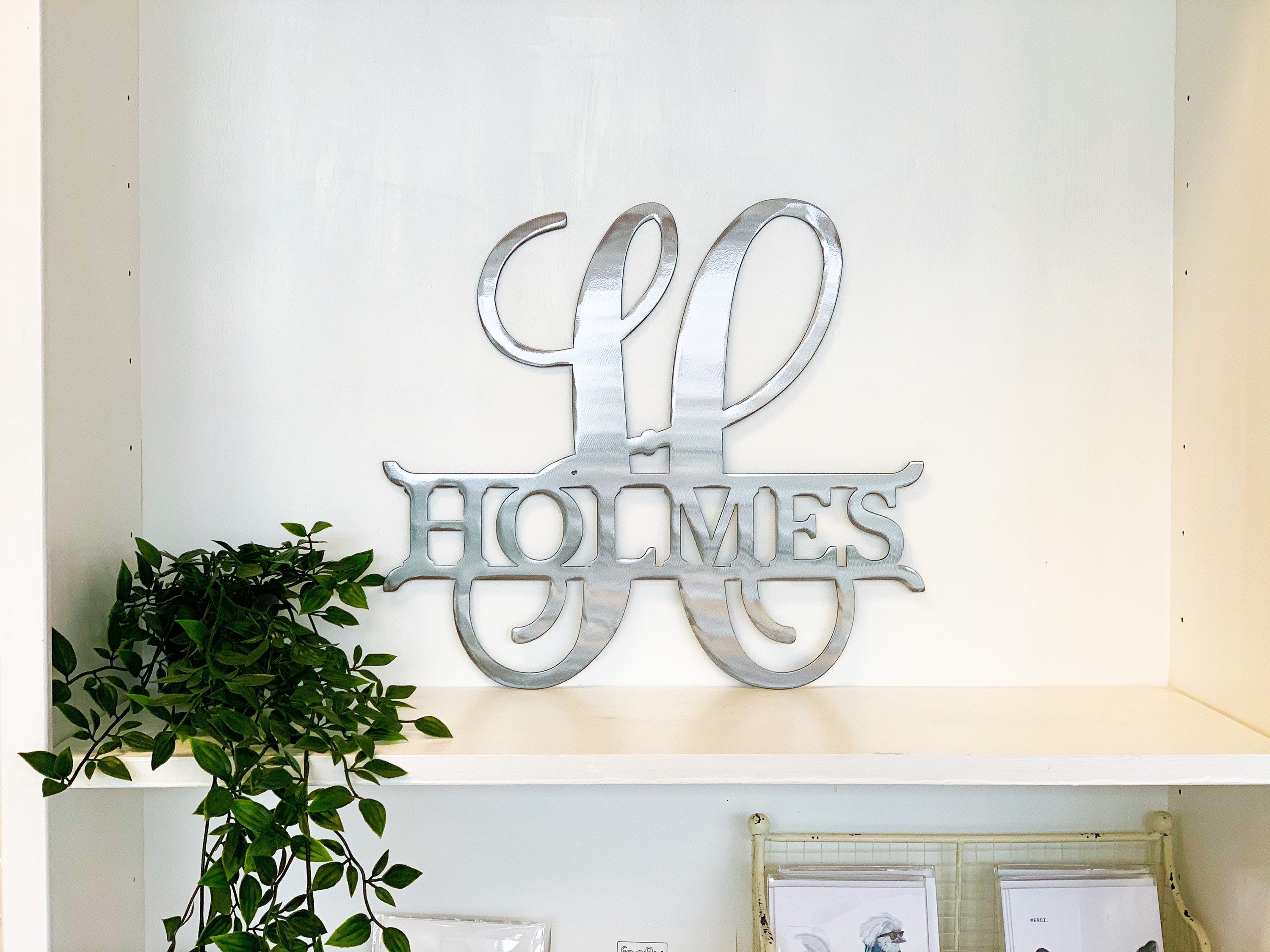 Personalized Script Monogram Initial and Last Name Letter Etsy