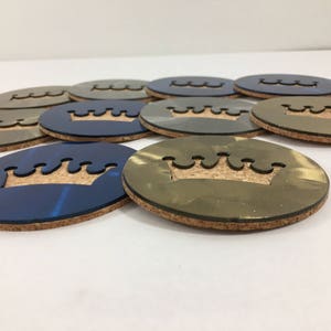 KC Steel & Cork Coasters, 4 with Powder Coat image 5