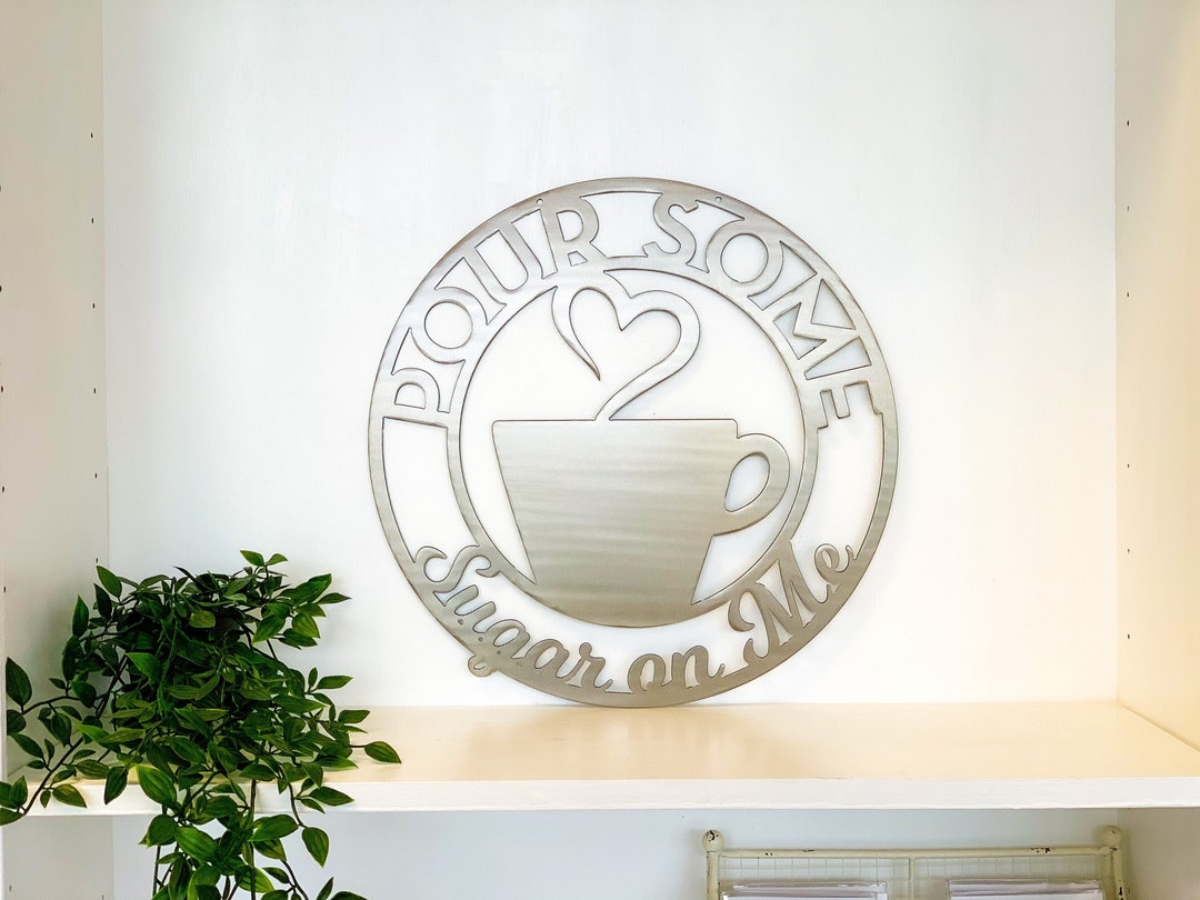 Personalized Coffee Cup Door Hanger or Metal Wall Art Powder Etsy