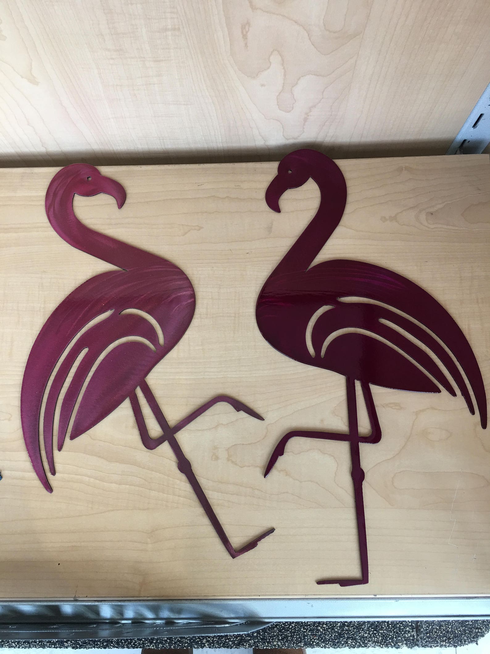 Flamingo Metal Wall Art With 14ga Steel Translucent Powder Etsy