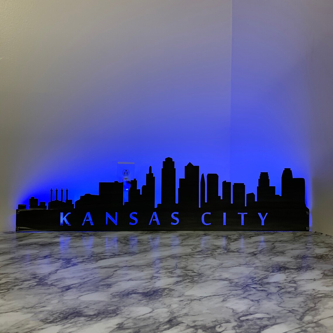 City Skyline Metal Wall Art With LED Lights and 1 Etsy