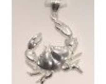 Sterling Silver Crab Pendant