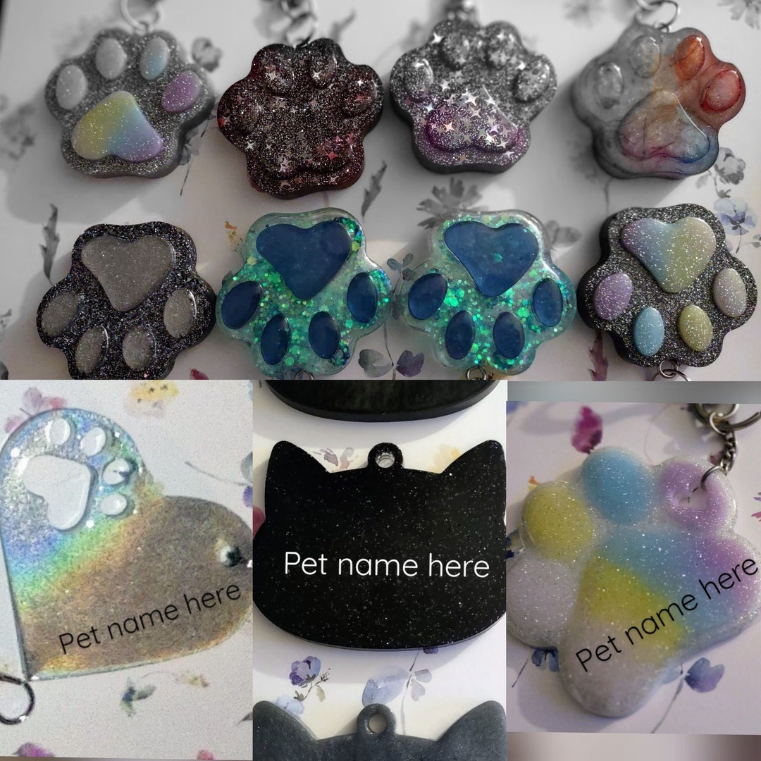 Resin Pet Key Chain With Custom Name - Etsy