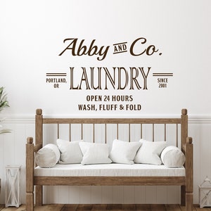 Laundry Room Decor, Personalized Laundry Sign, Laundry Wall Art, Laundry Decal, Laundry Artwork, Laundry Stickers