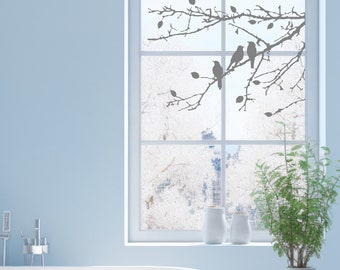 Branches with Leaves Wall Decal, Birds on Branch Decor, Realistic Tree Branch, Nature Art, Boho Bird, Farmhouse Design