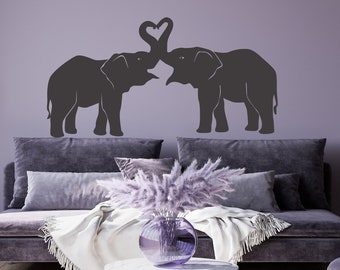 Elephant Decor, Elephant Family Wall Art, Circus Nursery Decorations, Elephant with Trunk Up, Elephant Wall Decal