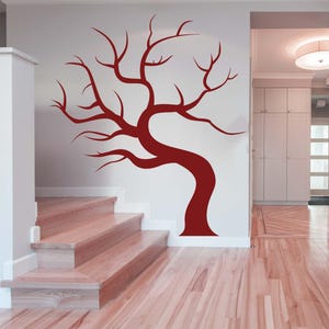 Twisted Tree Wall Decal, Spooky Tree Silhouette, Halloween Wall Art, Bare Tree, Gothic Wall Decor, Witchy Forest Folk Decor, Haunted House
