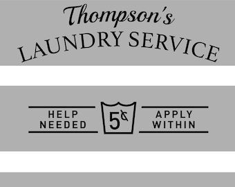 Laundry Decal for Glass Door, Personalized Laundry Room Sign, 3 Part, Three Section, Laundry Room Art, Laundry Decal, Home Decor, Wall Decal