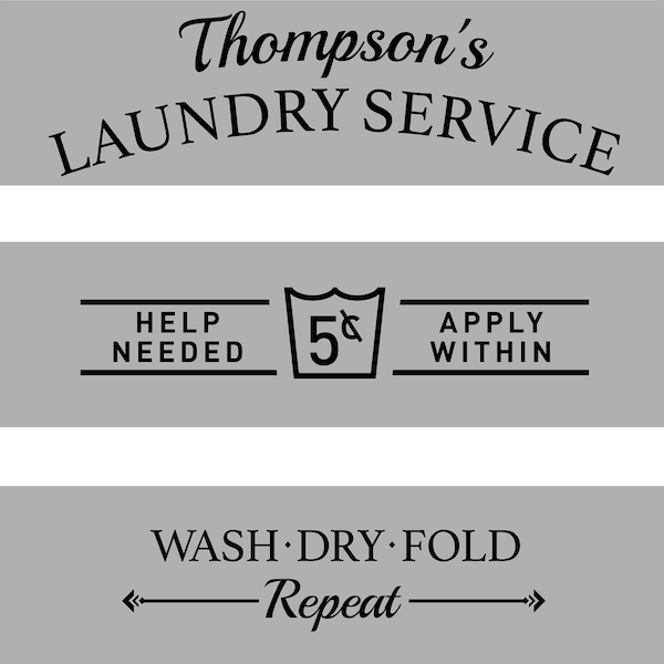 Laundry Decal for Glass Door, Personalized Laundry Room Sign, 3 Part, Three Section, Laundry Room Art, Laundry Decal, Home Decor, Wall Decal