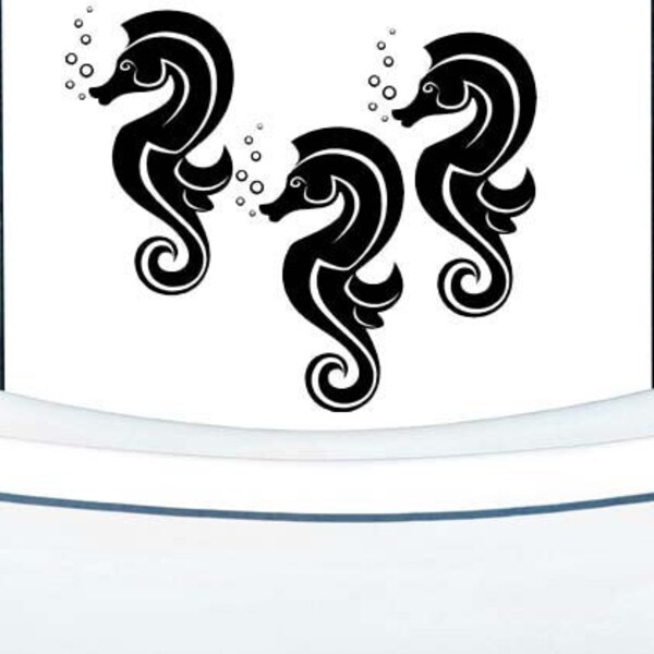 Seahorse Wall Decal Etsy