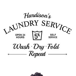 Laundry Room Decor, Service Sign, Personalized Name, Custom Wall Decal, Home Decoration, Housewarming Gift Art, Home Design, Laundry Artwork