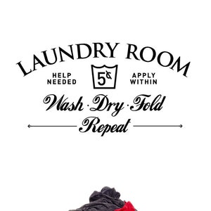 Laundry Room Decal, Wash Dry Fold Repeat Sticker, Funny Laundry Sign, Laundry Quote Decal, Farmhouse Laundry Decor, Laundry Wall Decal