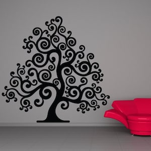 Tree Wall Decal, Swirls Wall Decor, Curly Branches, Tree Wall Art, Nursery Decorations, Eclectic Decor, Swirly Tree Branch Decor