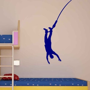 Bungee, Bungee Jumping, Bungee Jumper, Wandkunst, Wandtattoo, Dekoration fürs Wohnzimmer, Wandaufkleber, Kinderzimmer Dekor, Tween Wandtattoo Bild 1