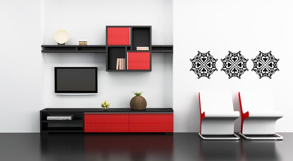 Retro Daisy Daisies Swirl Decal Medallion Wall Decor Swirl Etsy