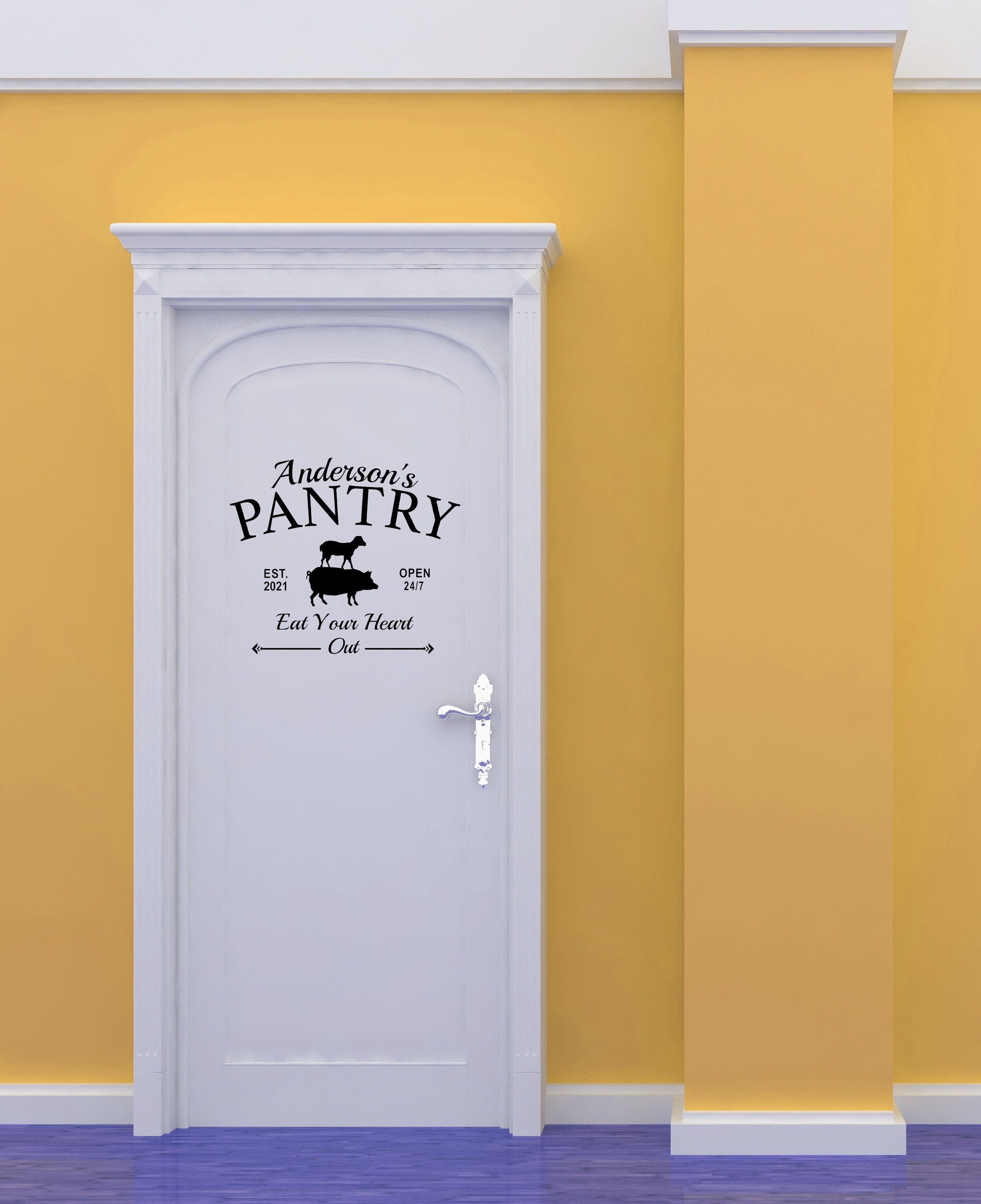 Personalized Pantry Door Sign Custom Grocery Wall Decal Pig - Etsy