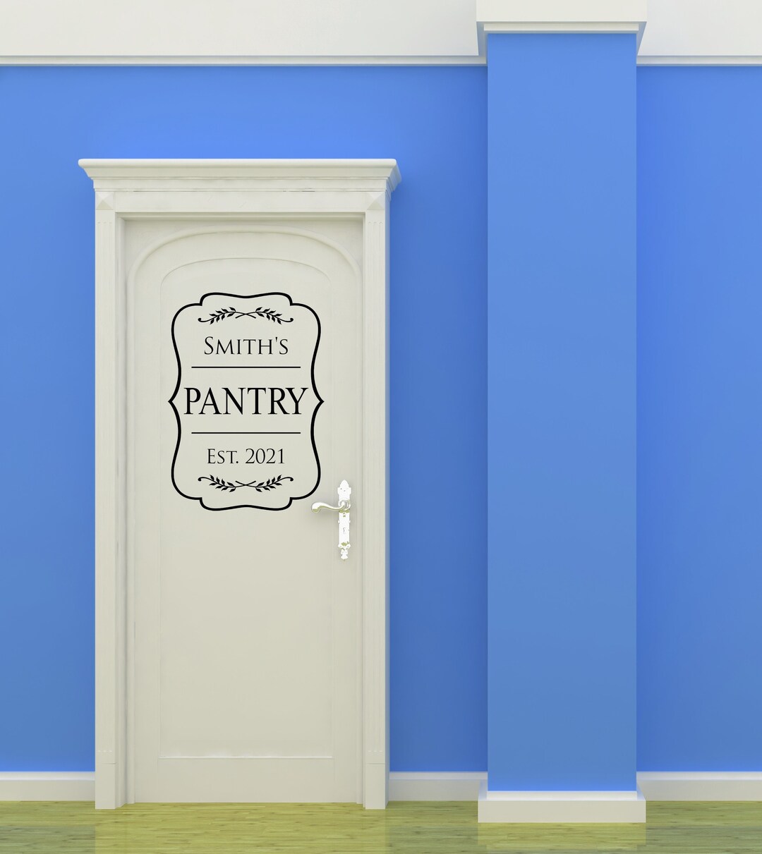 Personalized Pantry Door Sign, Vertical Custom Grocery Wall Decal