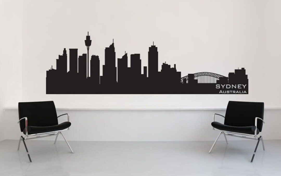 Australian Decor Sydney Skyline Wall Decal Australia Vinyl Etsy