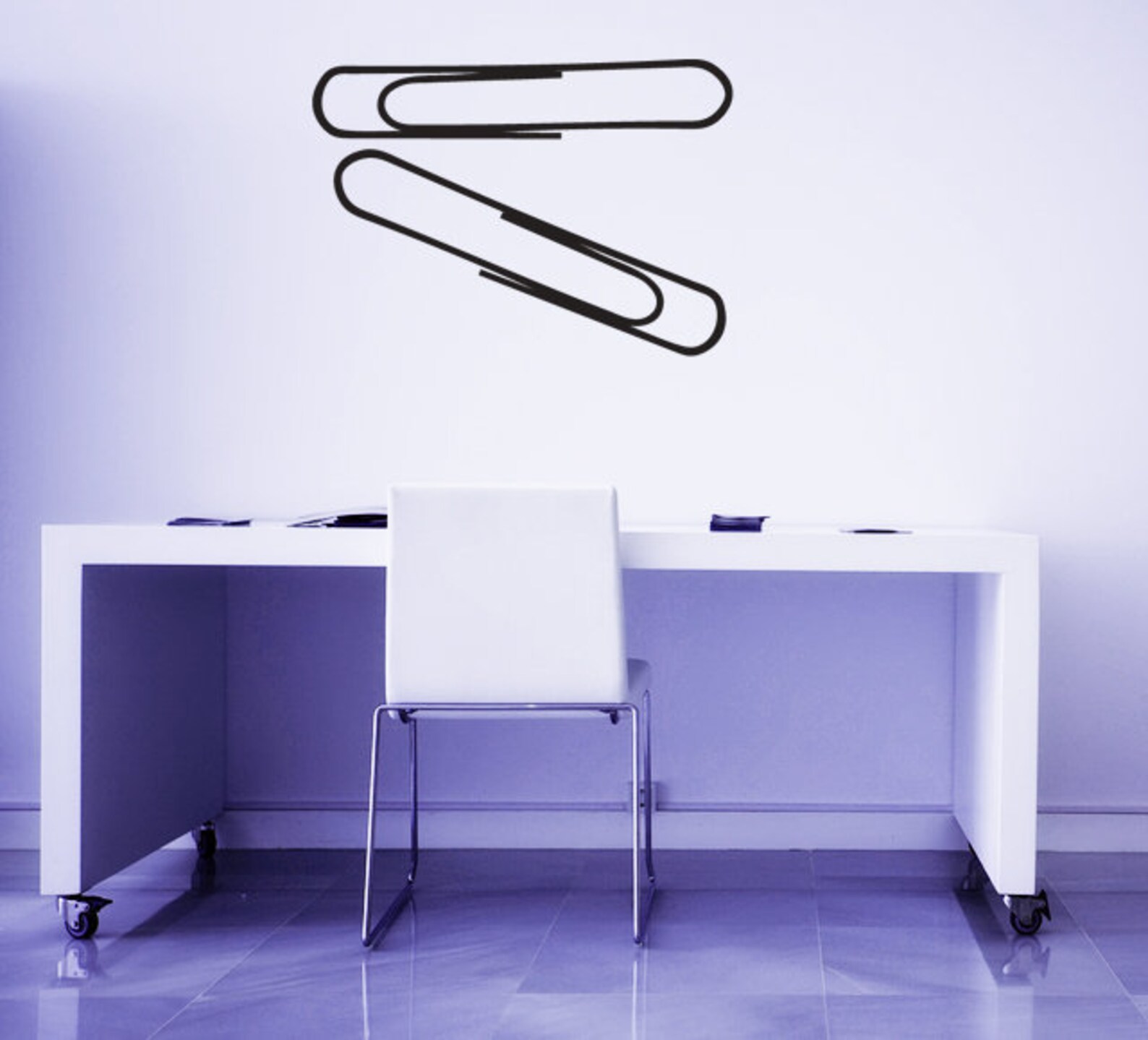 Paper Clip Art Paper Clips Wall Decal Set of 2 Paperclip Etsy