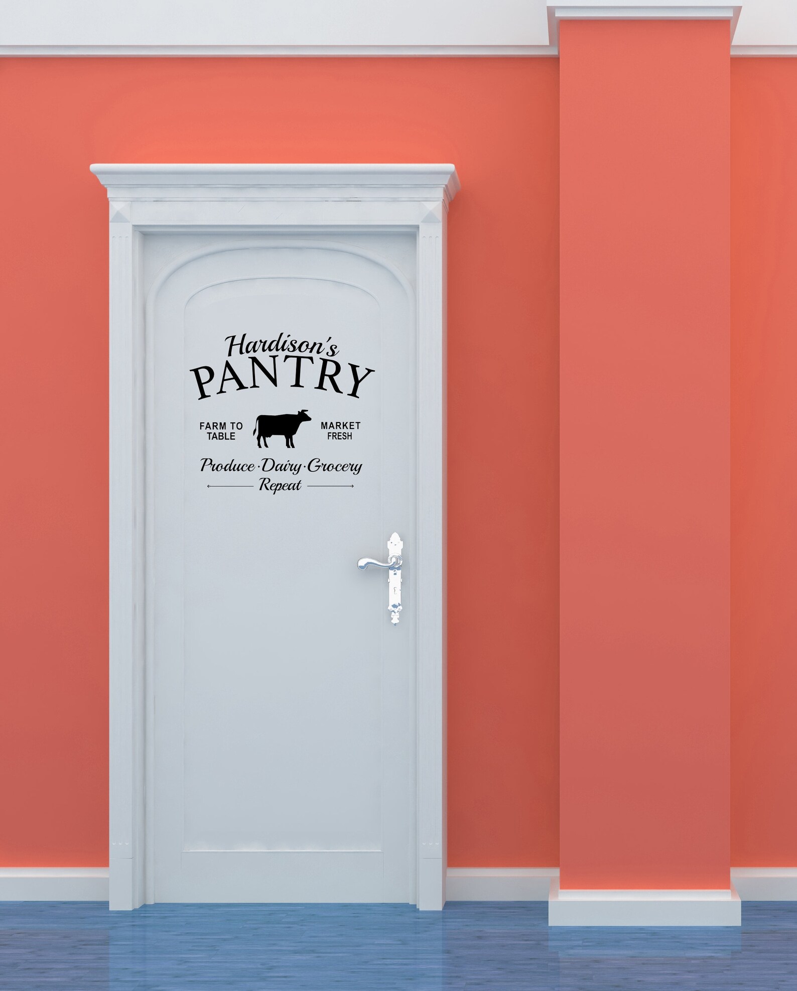 Personalized Pantry Door Sign Custom Grocery Wall Decal Cow - Etsy