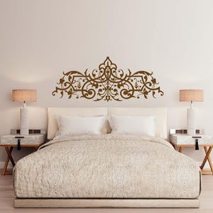 Decorative border wall decal formed with flowing scroll designs that add structure, refinement, and classic ornamental appeal to curated interior styling.