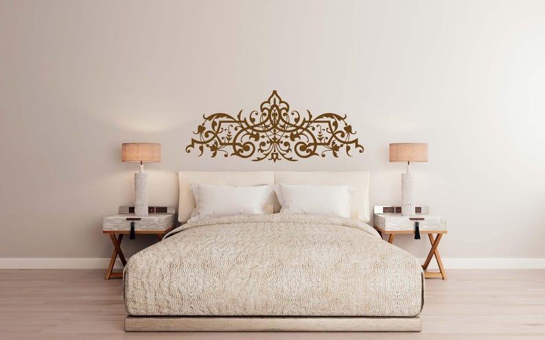 Decorative border wall decal formed with flowing scroll designs that add structure, refinement, and classic ornamental appeal to curated interior styling.