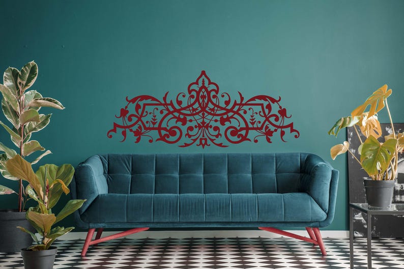 Romantic wall decor artwork composed of elegant flourishes and graceful curves that convey softness, artistry, and a love for historic design traditions.