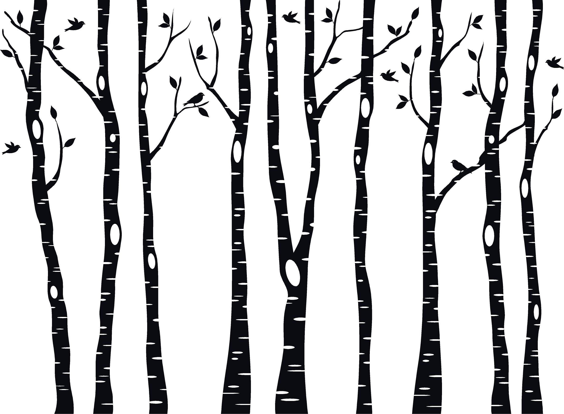 Birch Tree Wall Art Aspen Decal Artwork Branch Decor Leaf Etsy