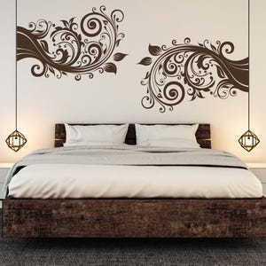 Fantasy Vine Decal, Whimsical Wall Art, Storybook Branch Sticker, Botanical Swirl Mural, Romantic Nature Accent, Gothic Curl Design