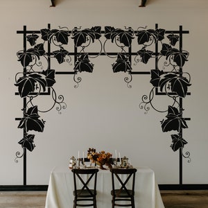 Grape Vine Trellis, Vinyard Decor, Grape Vines Decor, Grapevines Wall Art, Backdrop Decal, Grape Vine Branches, Swirls Wall Decor, Curly Art
