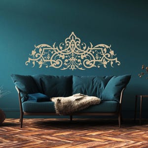 Vintage inspired wall art featuring ornamental scrollwork that blends renaissance influence, french damask style, and timeless decorative elegance.