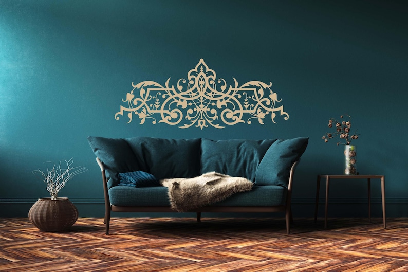 Vintage inspired wall art featuring ornamental scrollwork that blends renaissance influence, french damask style, and timeless decorative elegance.