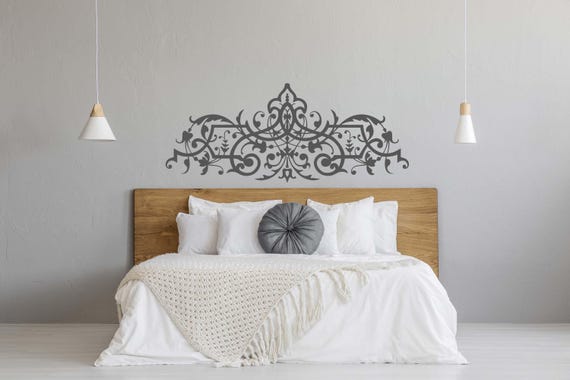 Elegant Wall Art, Ornate Decal, Cottagecore Artwork, Victorian Decor, Baroque Art, Damask Scrollwork Design
