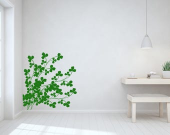 Clover Wall Art, Shamrock Decal, Irish Decor, St Patrick's Day Decorations, Celtic Design, Corner Decals
