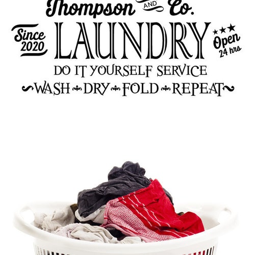 Laundry Decal for Glass Door Personalized Laundry Room Sign Etsy