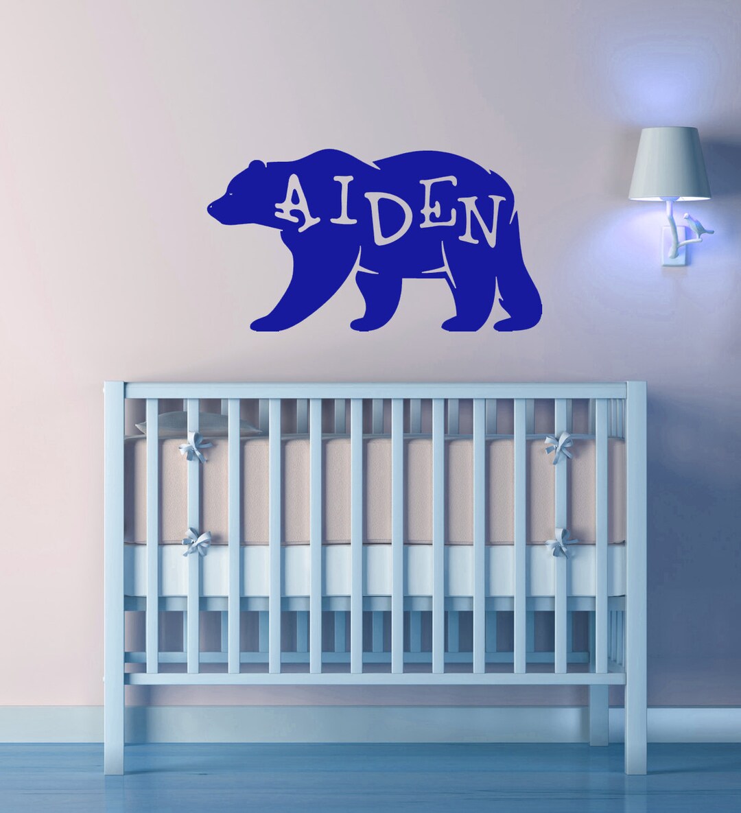 Bear Wall Decal Personalized Name Sign Bear Art Nursery Etsy