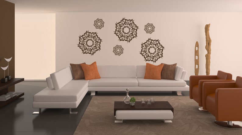 Retro Swirl Decal Medallion Wall Decor Swirl Decal Ceiling Medallion Set Of 6 Decal Sticker Vinyl Wall Home Decor Office Decor