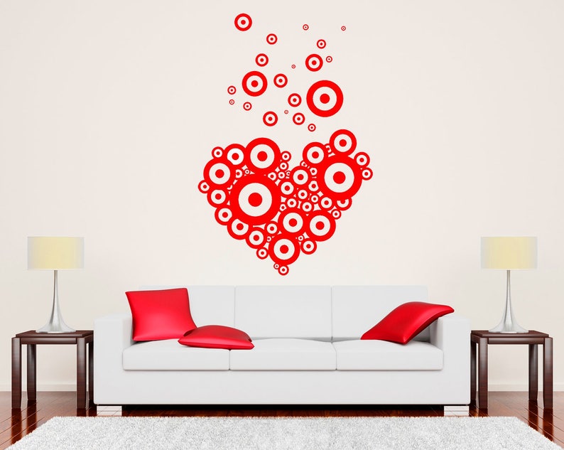 target heart target decal wall decor target store retail | etsy
