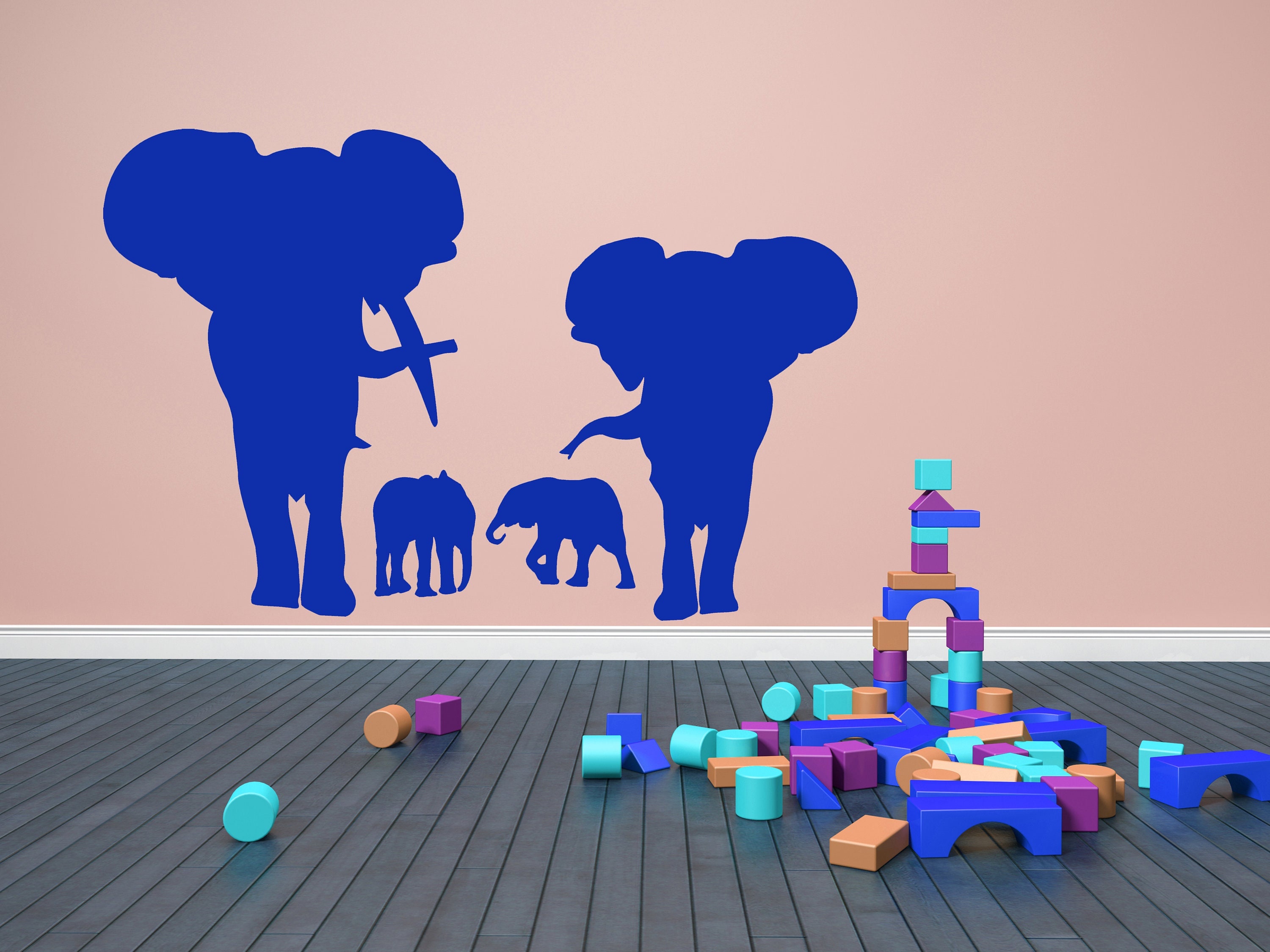 Elephant Family Wall Art Elephant Gifts Nursery Decorations Etsy