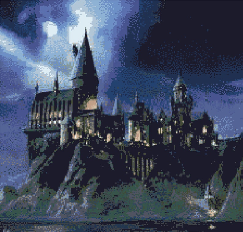 Digital PDF file Hogwarts castle cross stitch | Etsy