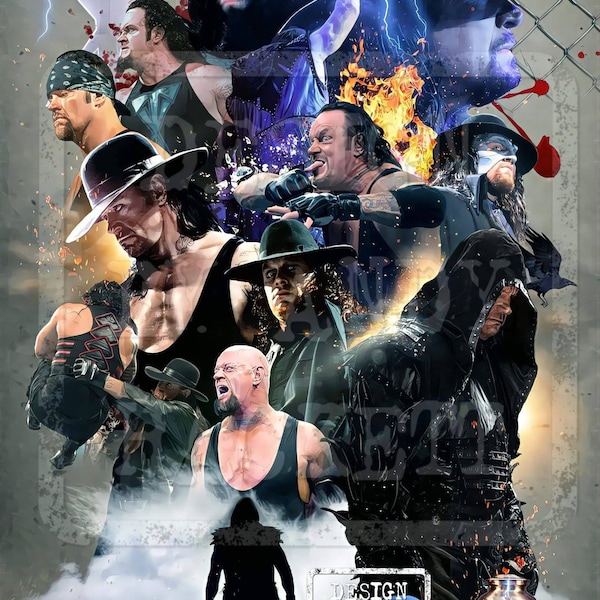 The Undertaker The Phenom WWE WWF Tribute A3 Poster Print