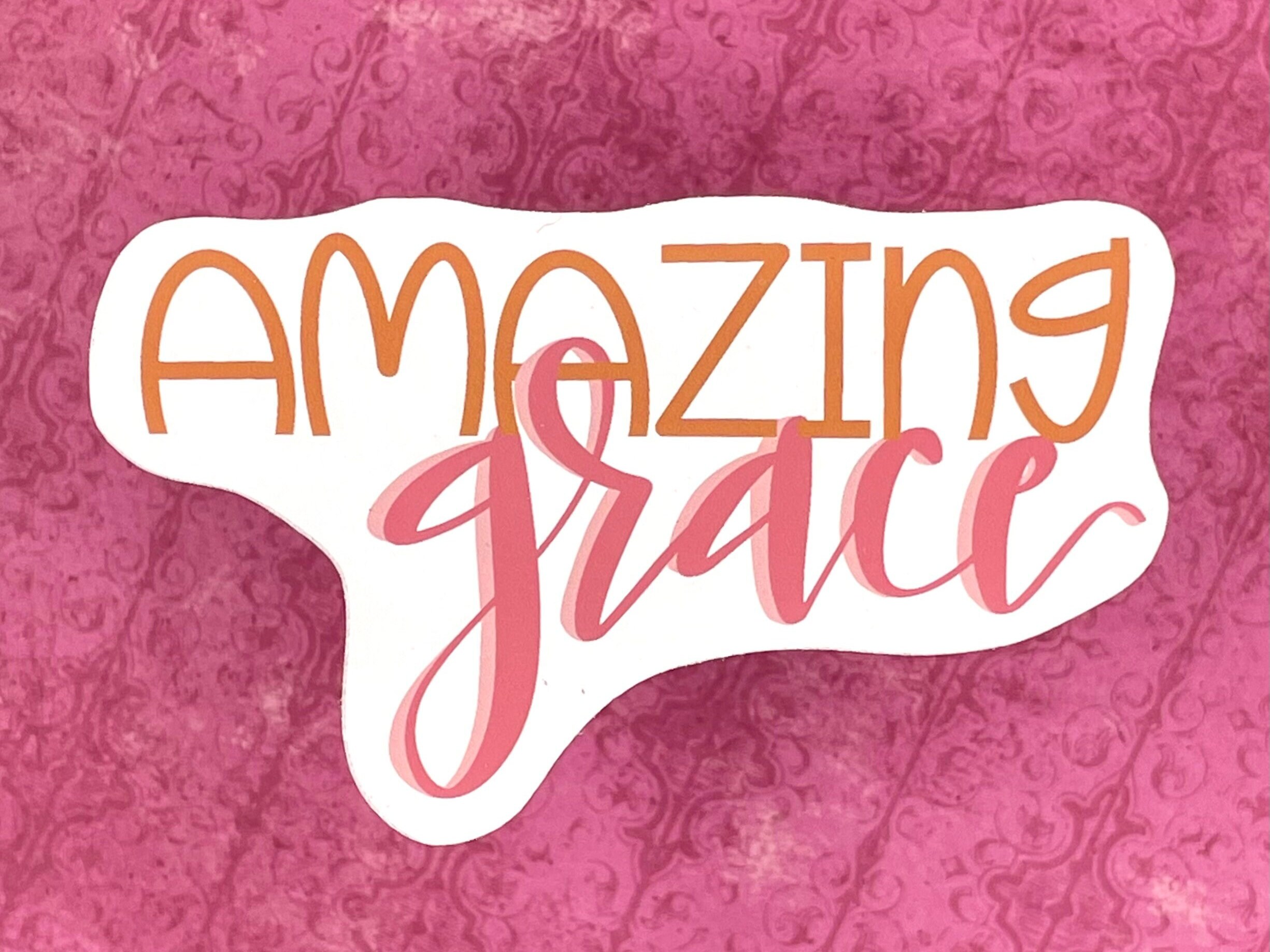 Amazing Grace WATERPROOF Sticker Hand Lettered Sticker | Etsy