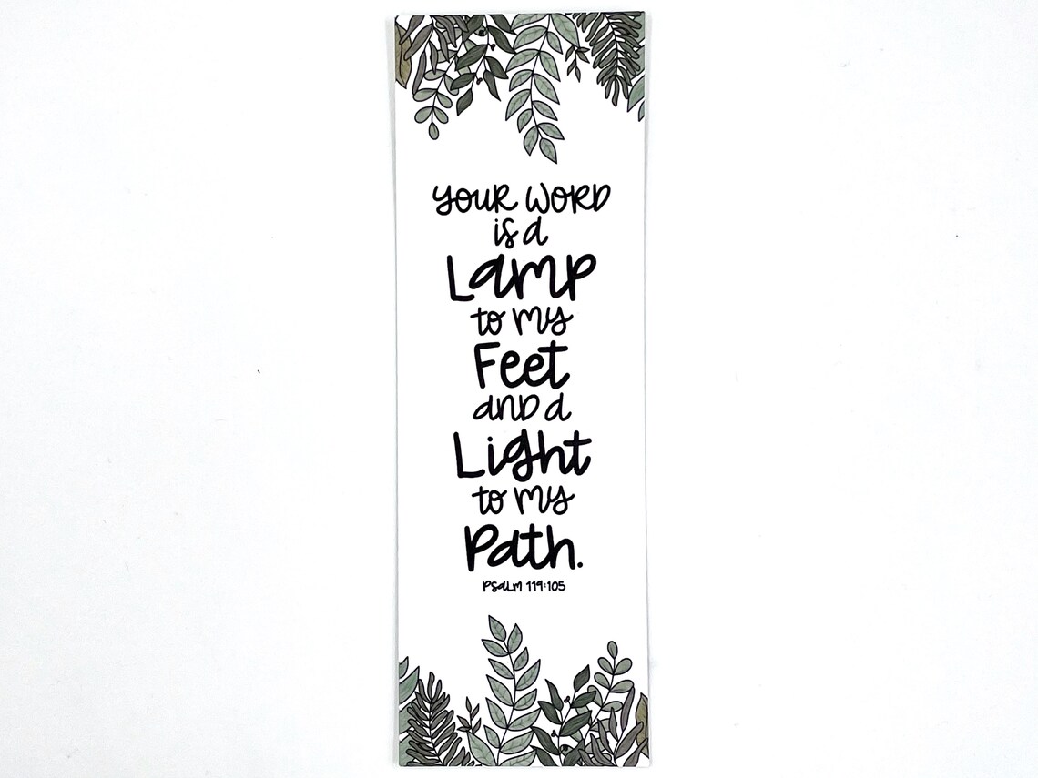 Psalm 119:105 Christian Bookmark Hand Lettered Bible Verse - Etsy