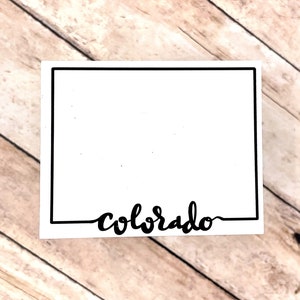 Colorado, WATERPROOF Sticker, Hand Lettered Shape of Colorado, Water Bottle Sticker, Laptop Sticker, United States Sticker