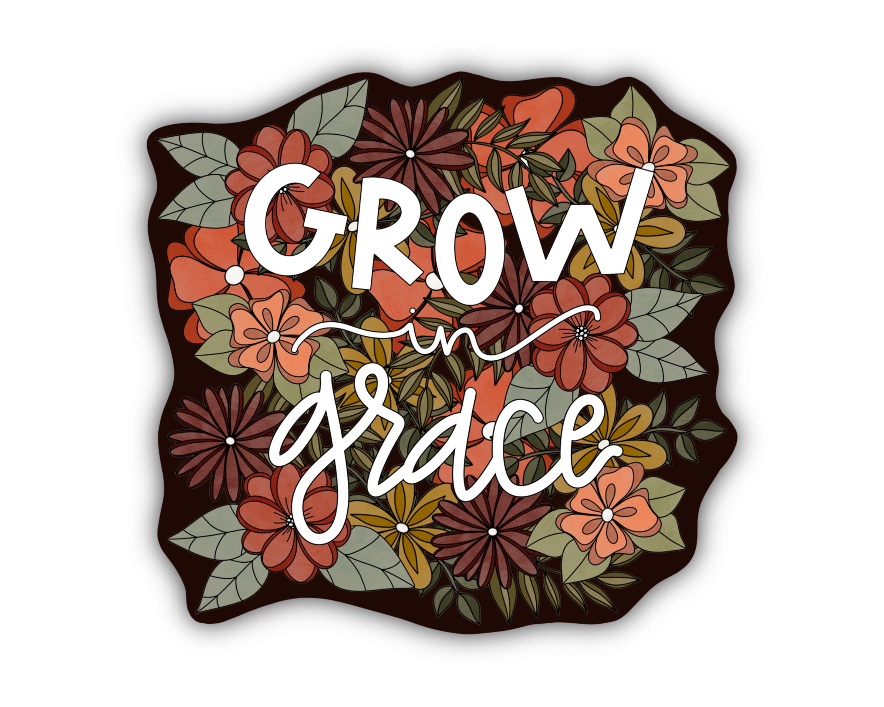 Grow in Grace WATERPROOF Sticker Hand Lettered Christian - Etsy