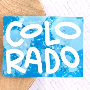 Colorado, WATERPROOF Sticker, Shape of Colorado, Hand Lettered Sticker, Water Bottle Sticker, Laptop Sticker, Colorado-Themed Gift