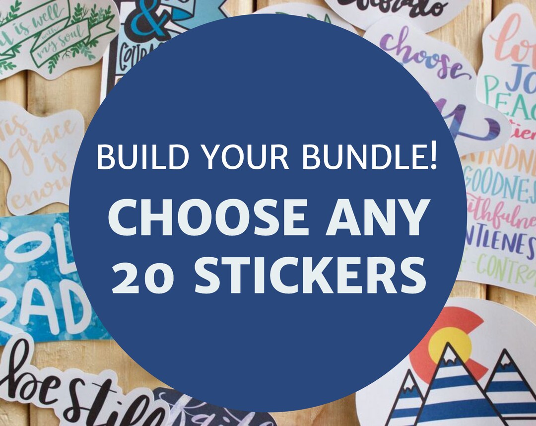 Build Your Own Sticker Bundle - 20 Pack, Hand Lettered Stickers ...